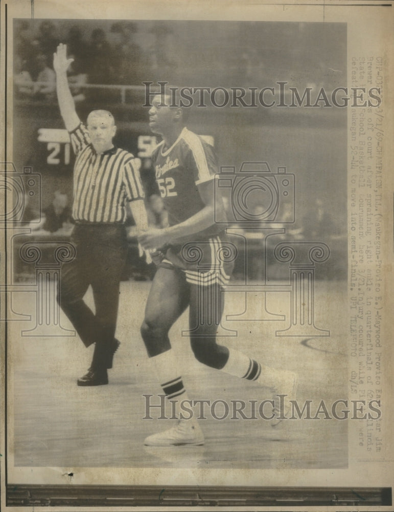 1969  Jim Brewe State High School Basketbal - Historic Images