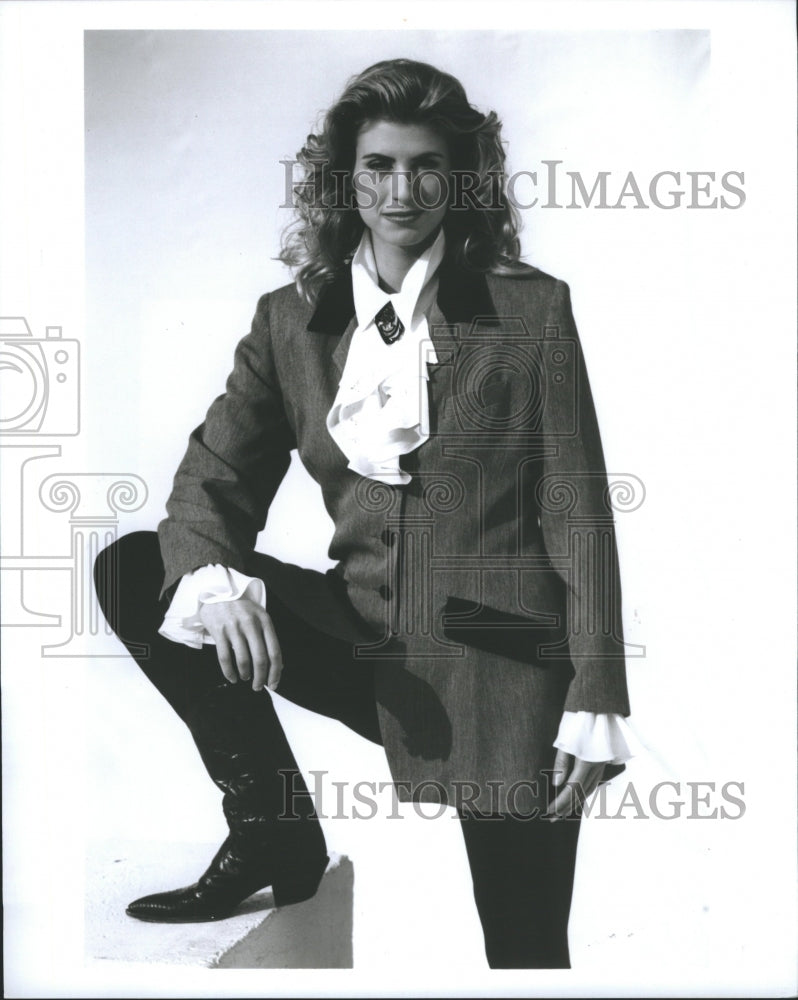 1993 Fashion Woman Velvet trims Blouse - Historic Images