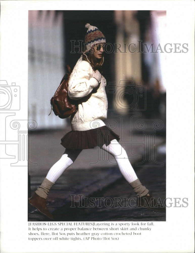 1993 Hot sox Boot Skirt Chunky Shoes - Historic Images