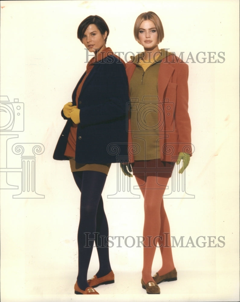 1991 Anne Klein Wool Jersey Saffron Acid - Historic Images