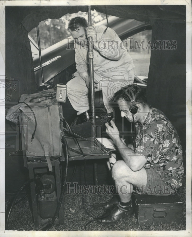 1952 Press Photo Radio Amataurs Ham Field Day Illinois - Historic Images