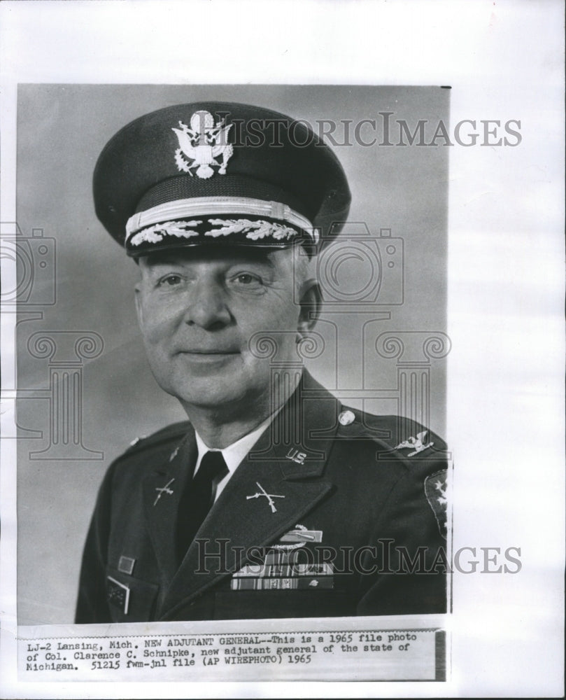 1965 Press Photo Clarence C. Schnipke Adjutant - Historic Images