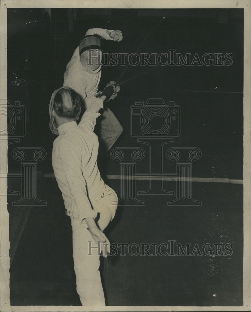 1945 Klatich and Herz Fencing Match - Historic Images
