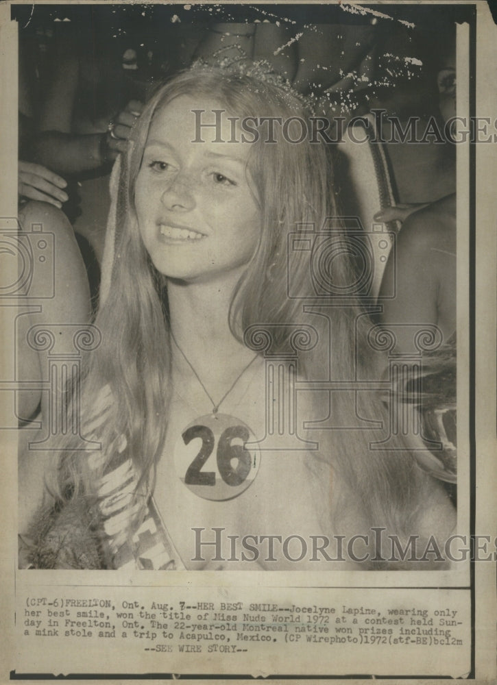 1972 Smile Miss Nude Contest JocelyneLapine - Historic Images