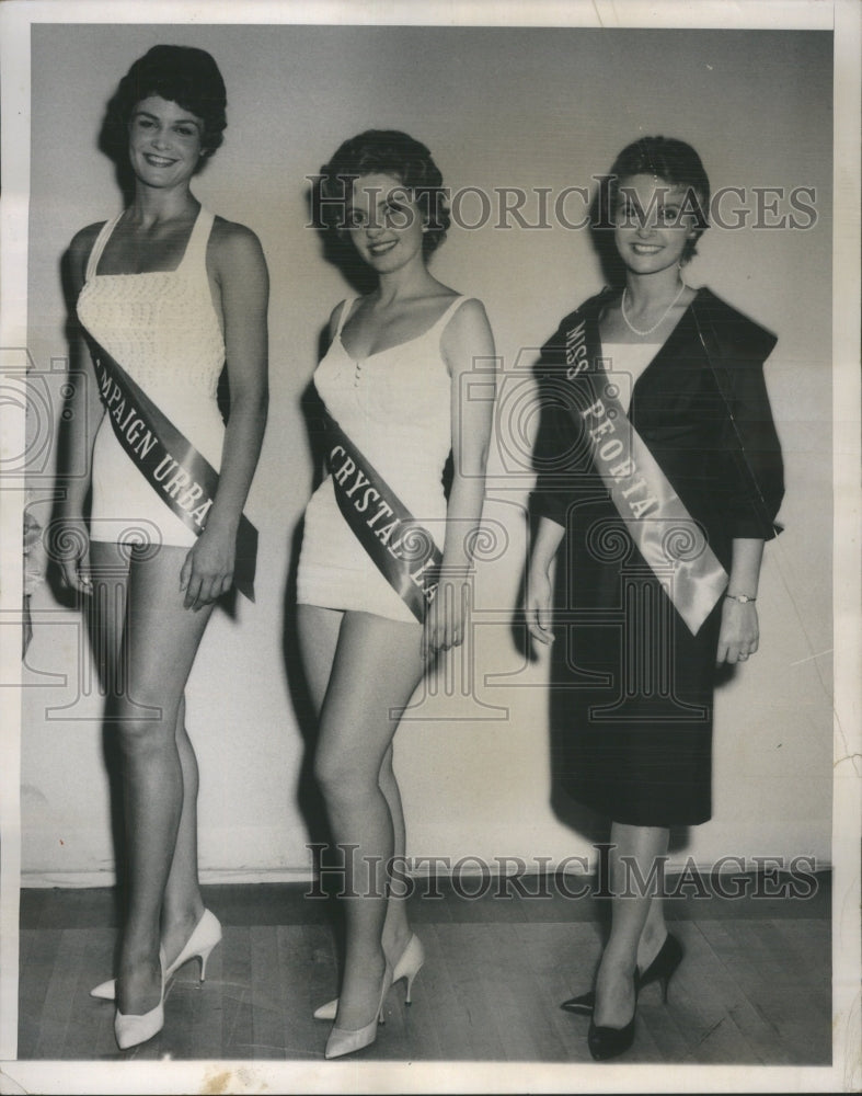 1961 Three Miss Illinois Beauty Contestants - Historic Images