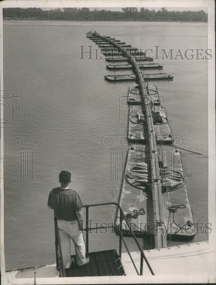 1936 Pipe Dredge Mississippi River Sand - Historic Images