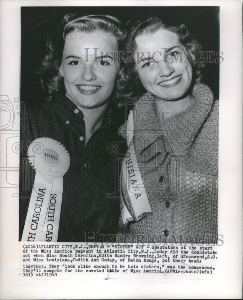 1960 Miss SC Miss Louisiana Look Like Twins - Historic Images