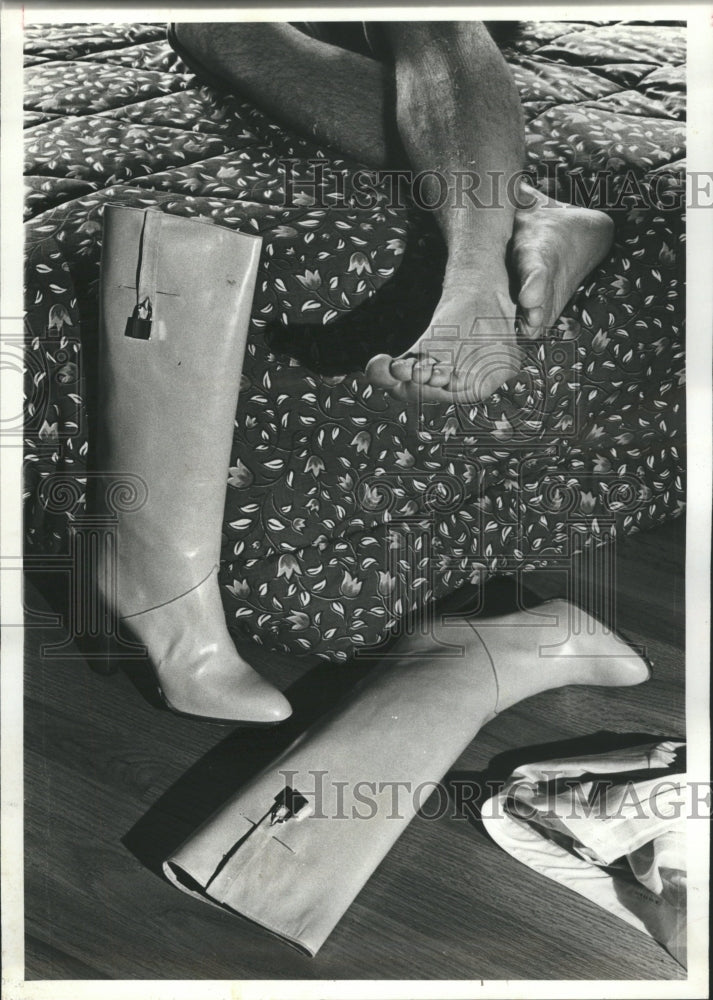 1970 Women Boots With Locket  - Historic Images