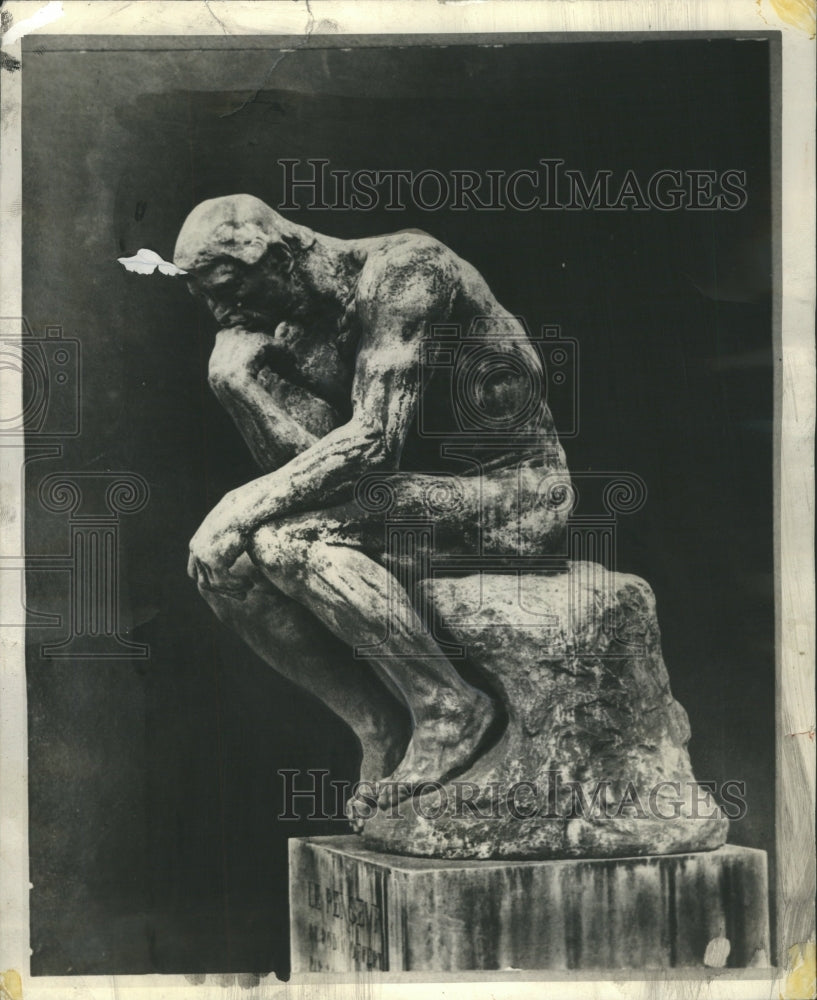 1959 The Thinker Thinking Depression  - Historic Images