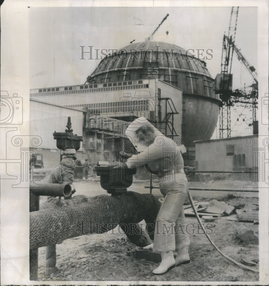 1957 British Nuclear Inspector Protective - Historic Images