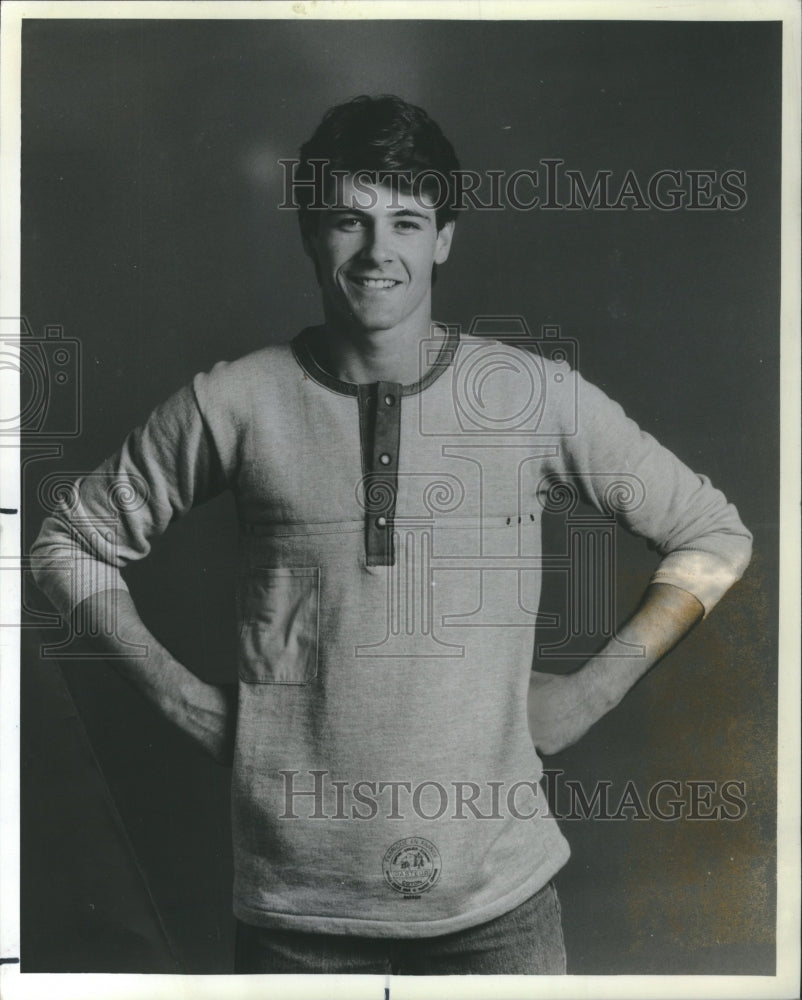 1983 Sweatshirt Suede Leather Men Autumn - Historic Images