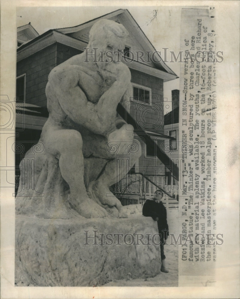 1962 Thinker in Snow  - Historic Images