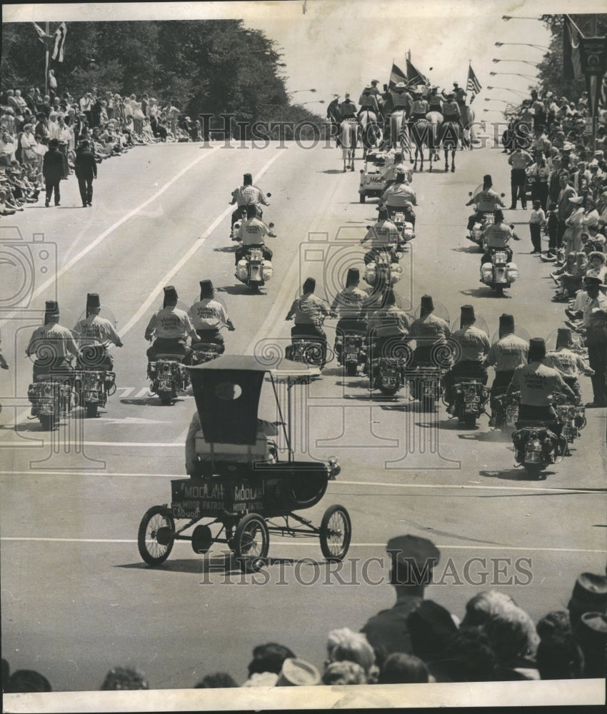 1963 Shriners motorcycle parade. - Historic Images