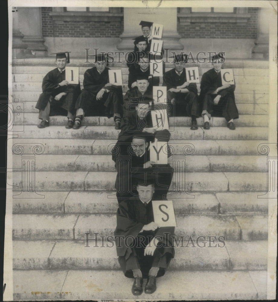 1950 Press Photo Holy Cross graduating students. - RRR57427 - Historic Images