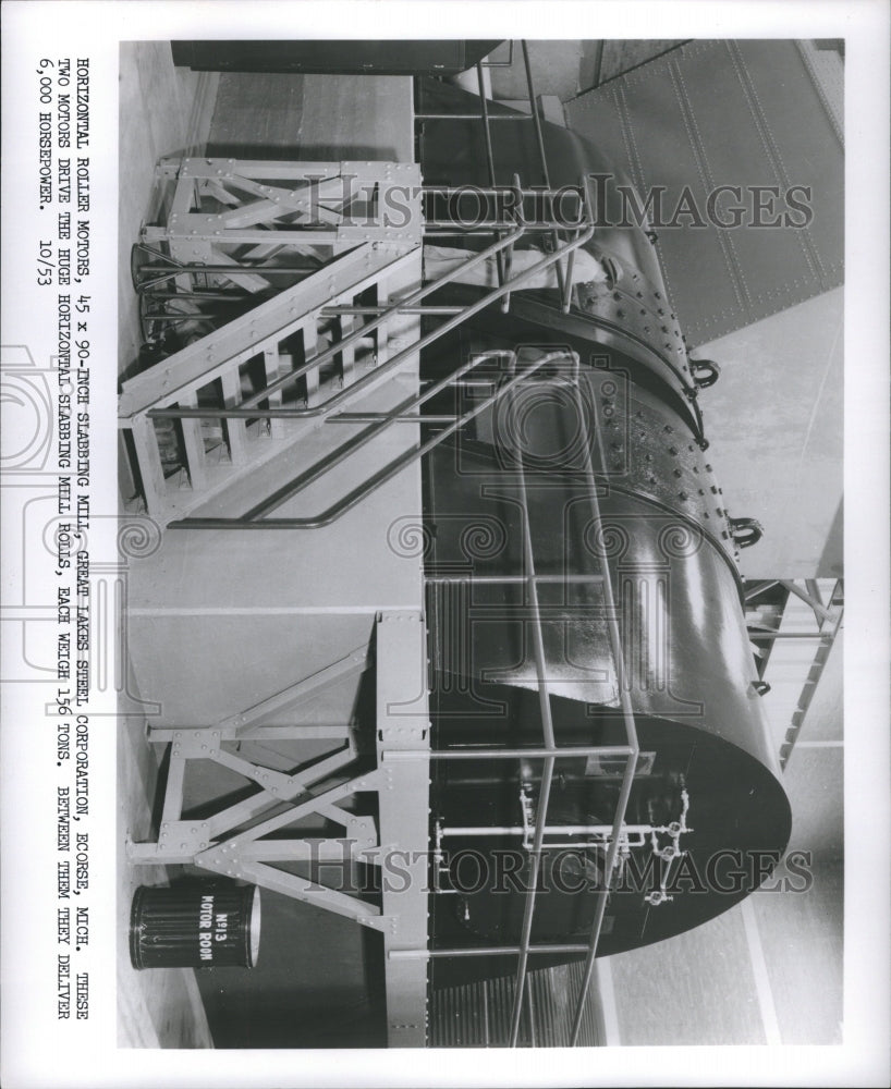 1953 Horizontal Motor Powering Slabbing - Historic Images