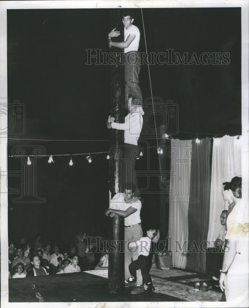 1957 Greased Pole Italian Festival Climb - Historic Images