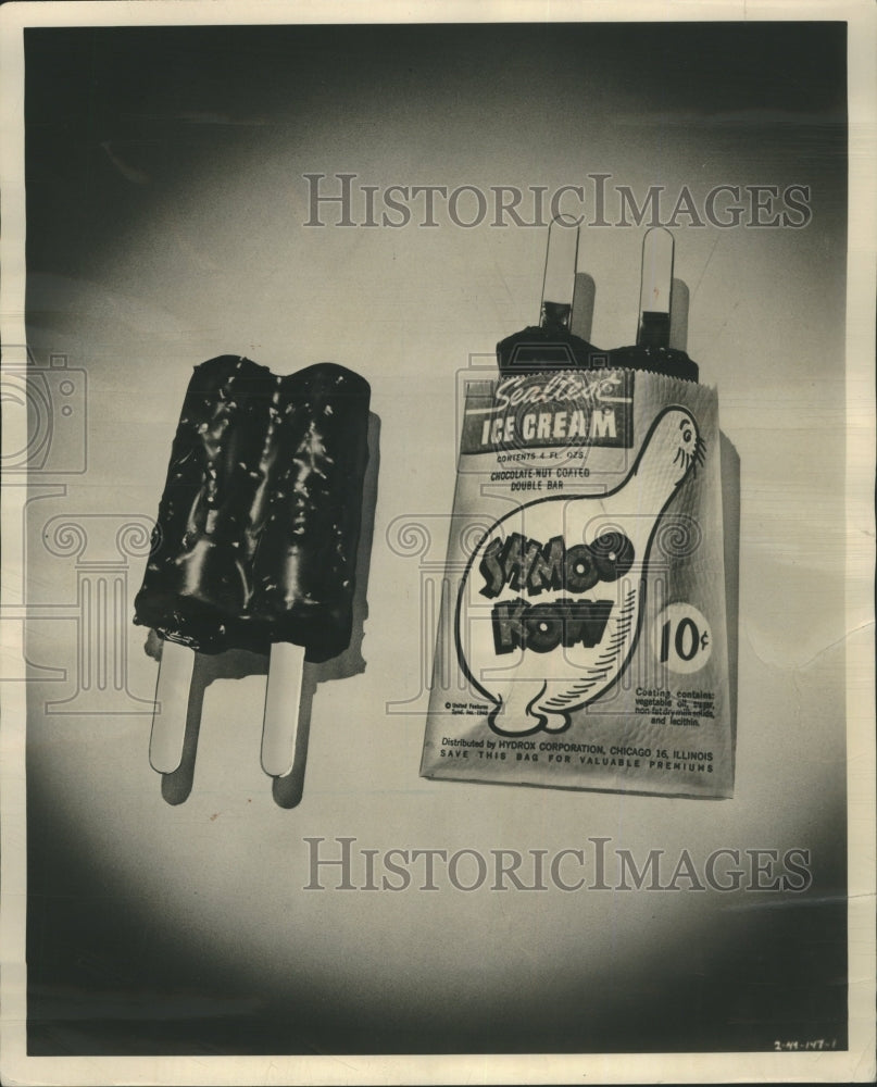 1949 Kids Ice Cream Chocolate Nut Coated - Historic Images