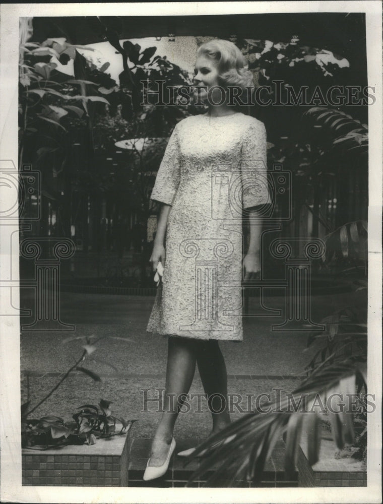 1967 Re-embroidered Lace Dress - Historic Images