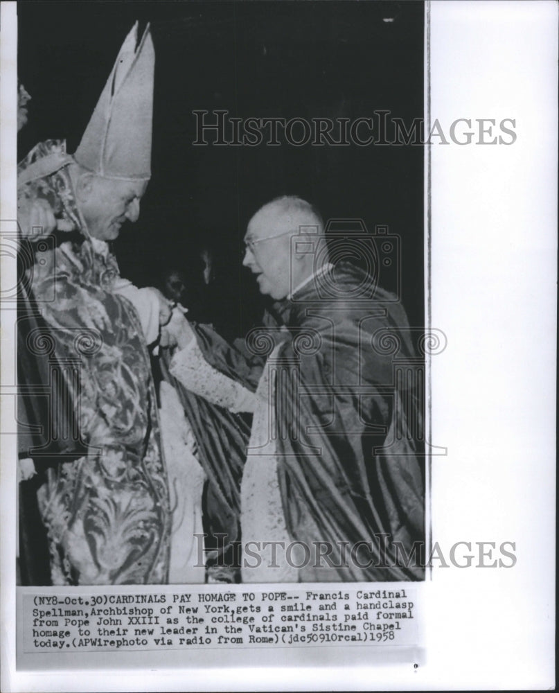 1958 Cardinals Pay Homage to Pope - Historic Images
