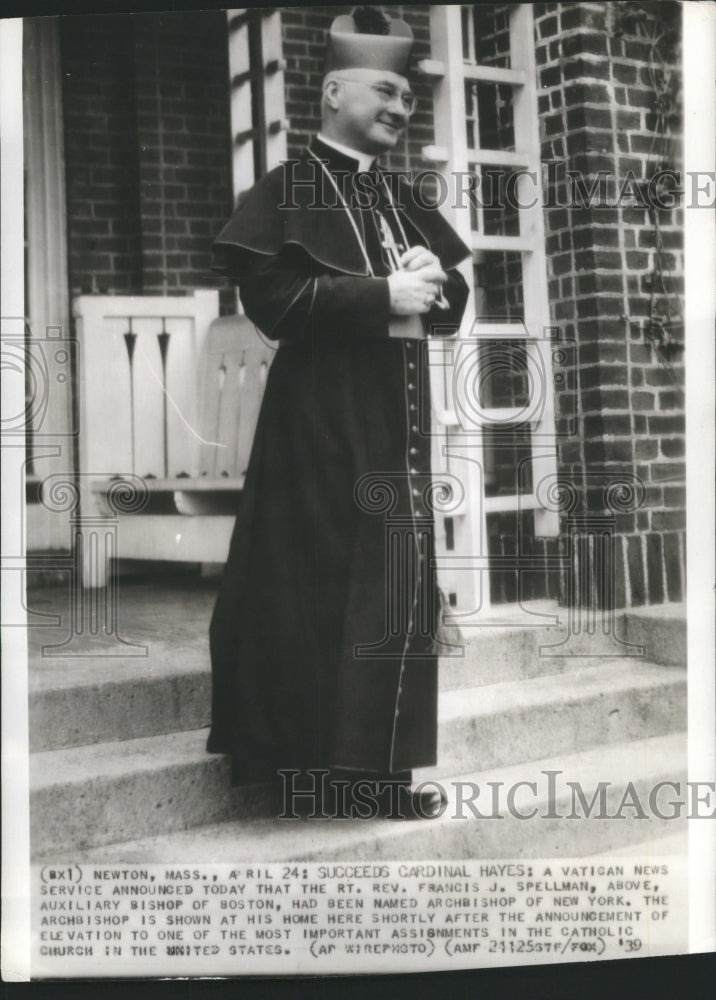 1939 Francis J Spellman Auxiliary Bishop - Historic Images