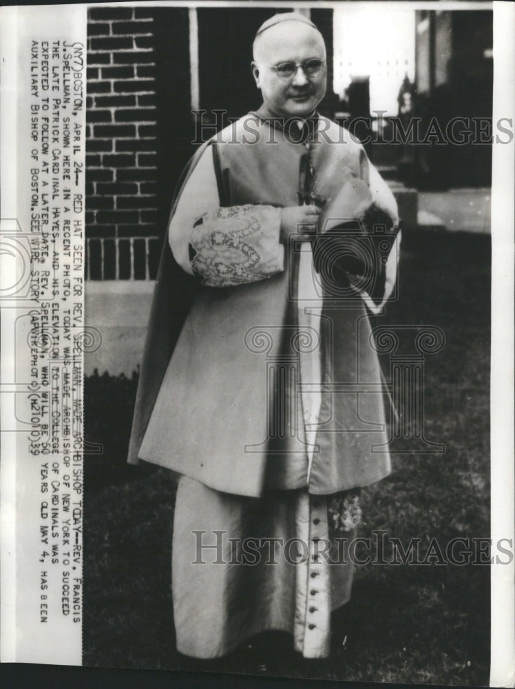 1939 Francis Joseph Spellman Cardinal Hayes - Historic Images
