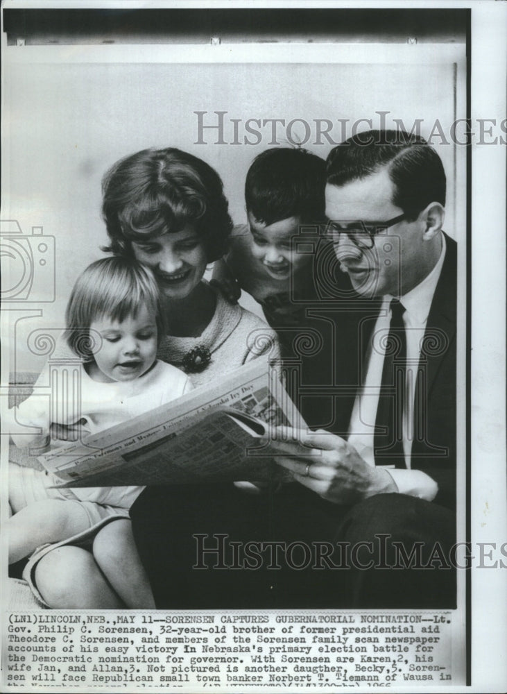 1966 Press Photo Philip C Sorensen Governor - Historic Images
