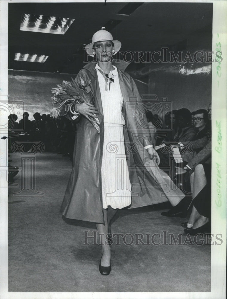 1975 Womens Long Tail Raincoat - Historic Images