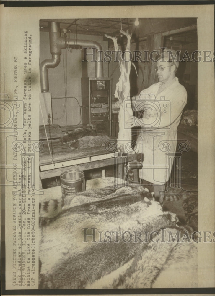 1976 Hide Racceen Pelts Machine Journal Art - Historic Images