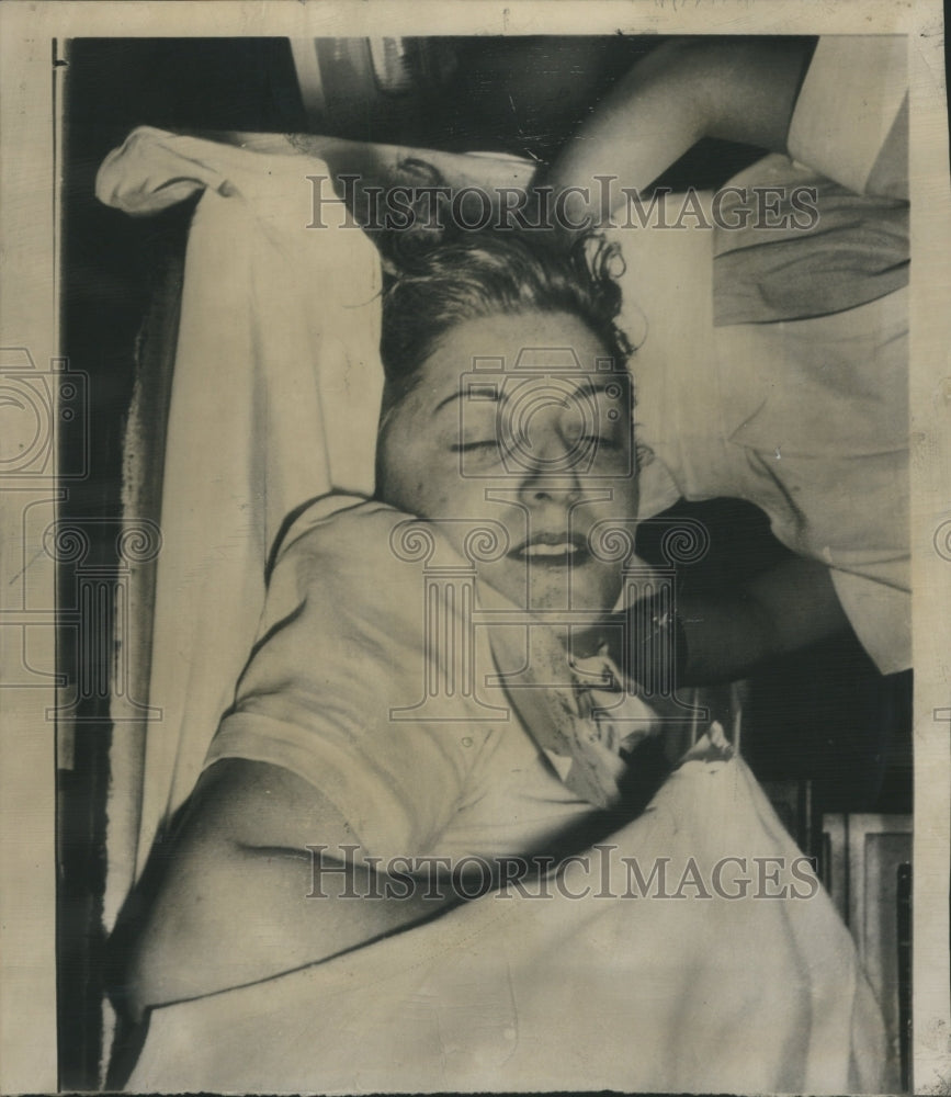 1952 Mrs Frorence Elizabeth Hospital Ablaze - Historic Images