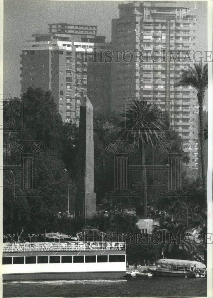 1990 Obelisk on Cairo&#39;s Gezira Island Nile - Historic Images