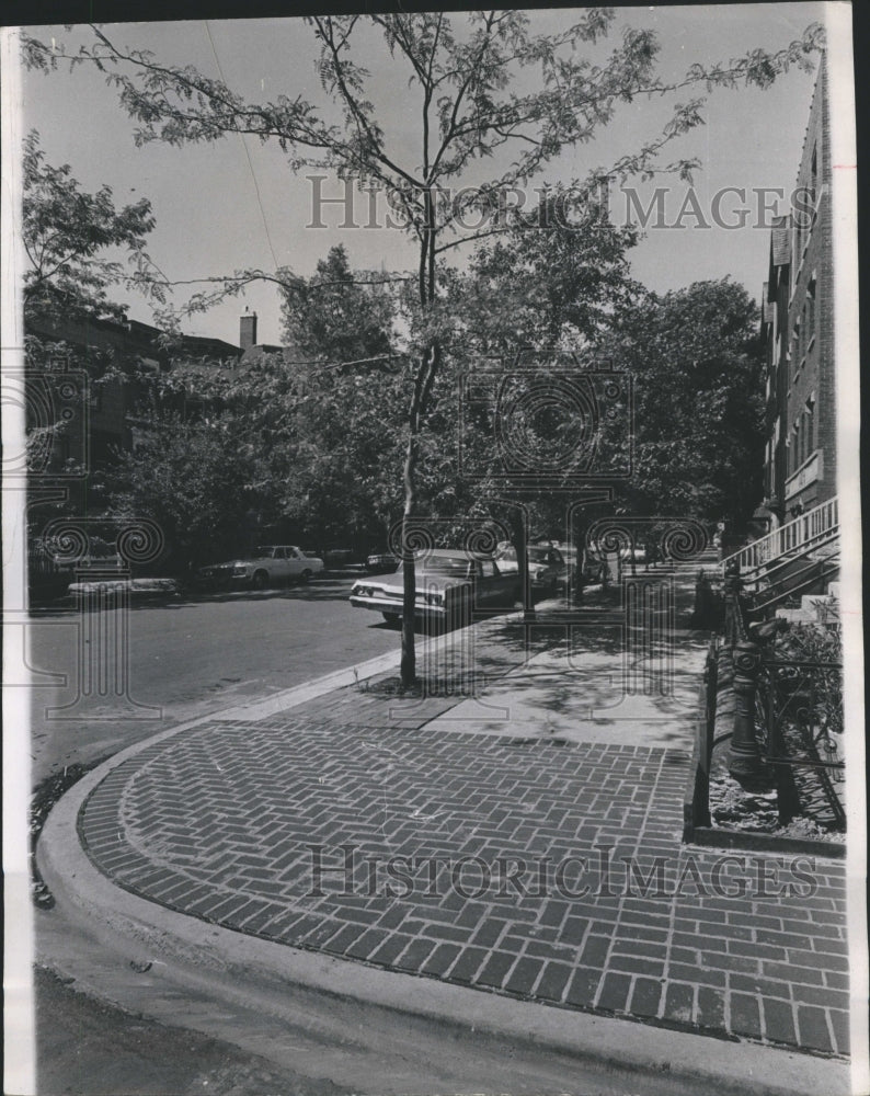 1967 Bricks Trees Old Town City Illinois - Historic Images