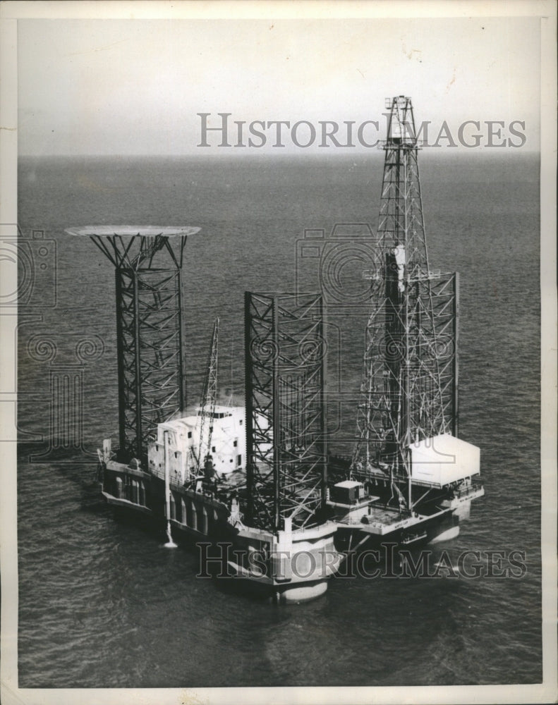 1957 Offshore Drilling Barnwell Louisiana - Historic Images