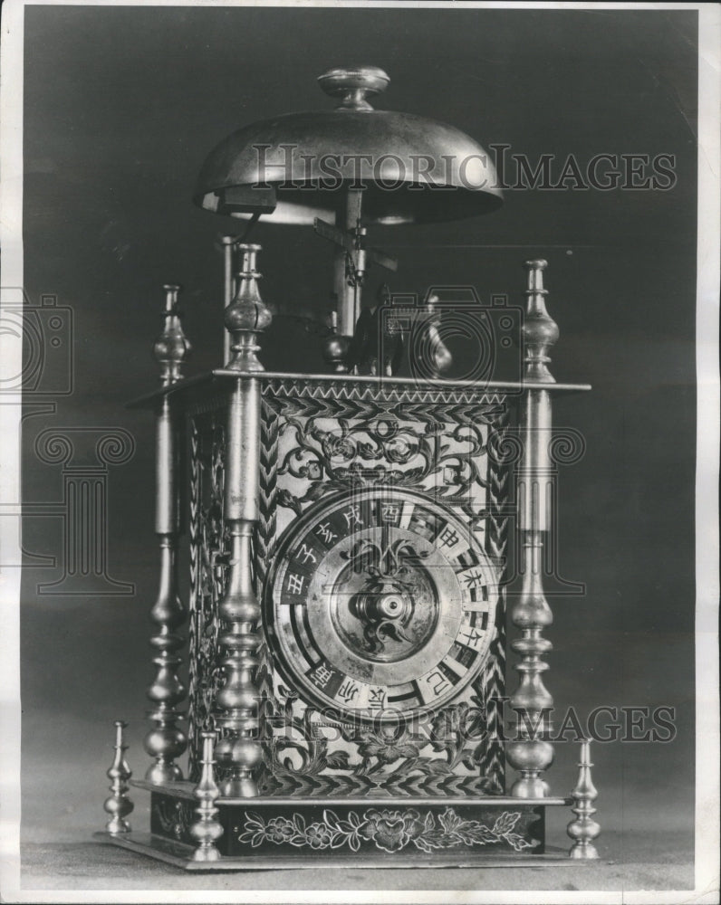 1973 Antique Japanese Clock Brass - Historic Images