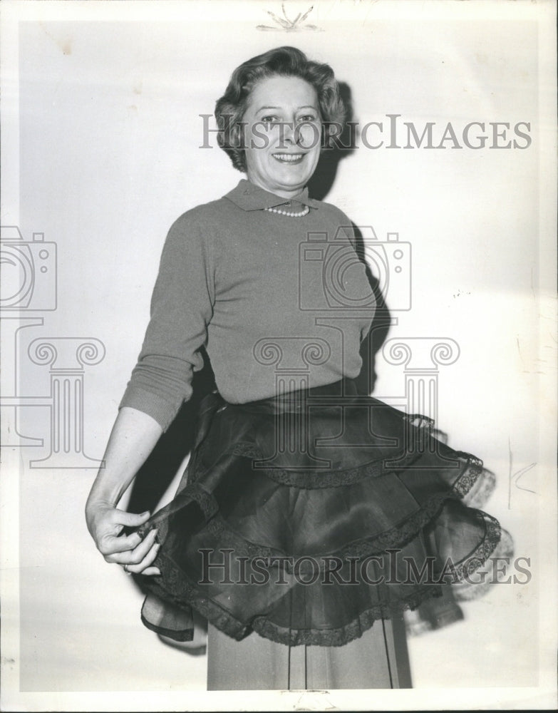 1961 Organdy Black Lase Skirt Patio - Historic Images