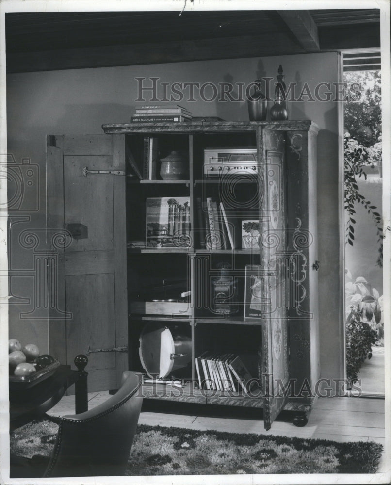 1964 Antique Armoire Books Furniture - Historic Images