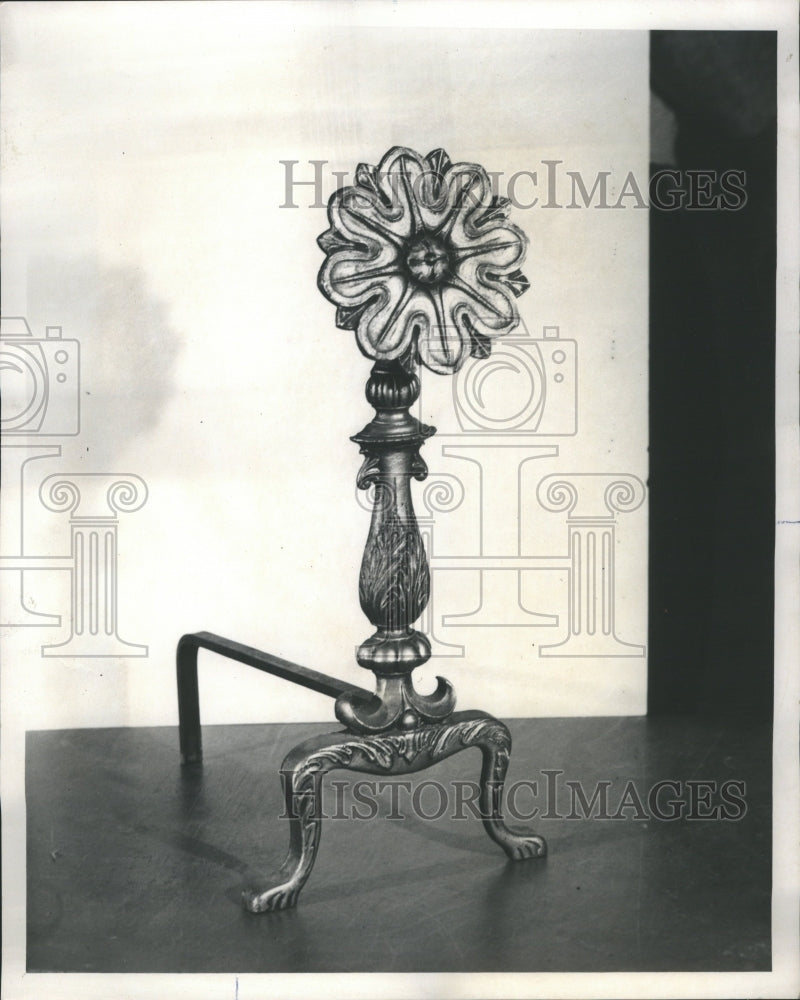 1971 Antiques Sunflower Andiron - Historic Images