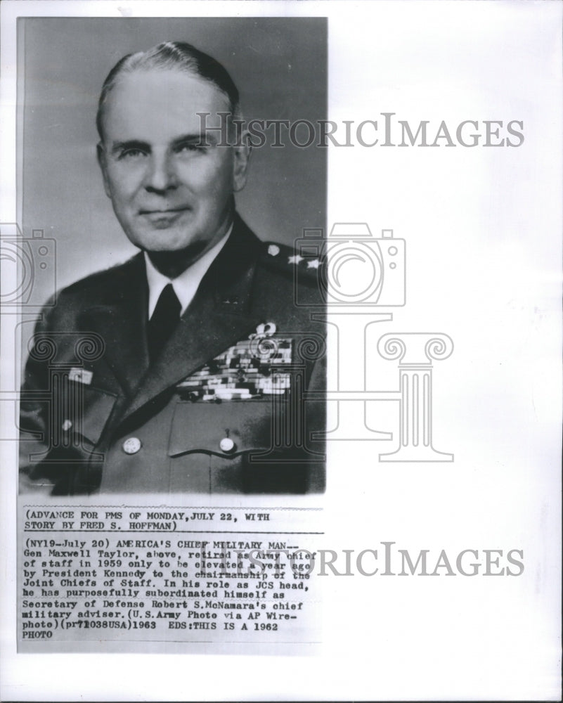 1963 America Military Man Maxwell Taylor - Historic Images