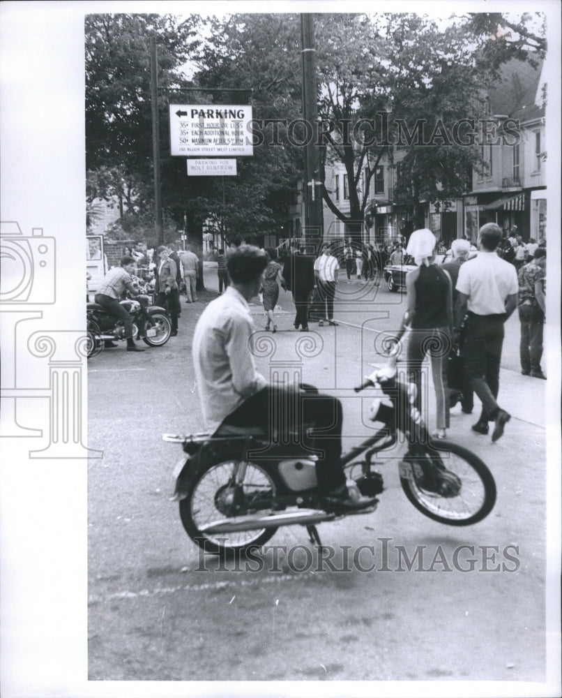 1986 Teenagers Canada Bikes Road Shops Tree - Historic Images