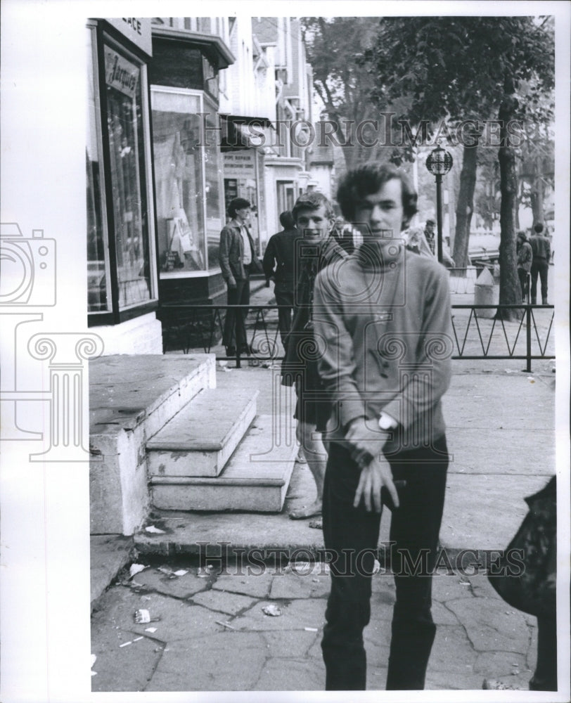 1966 Teenager Boy Walking Road Watch - Historic Images