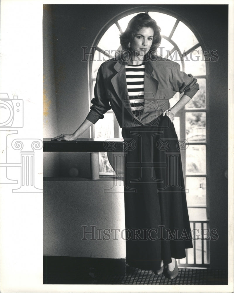 1987  Anne Klein Black Cotton Skirt - Historic Images