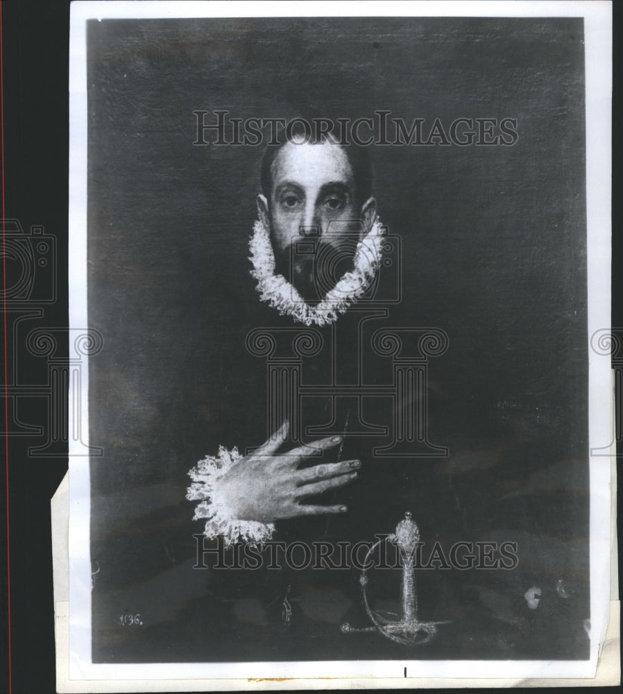 1964 El Greco&#39;s &quot;Knight With Hand on Chest&quot;  - Historic Images
