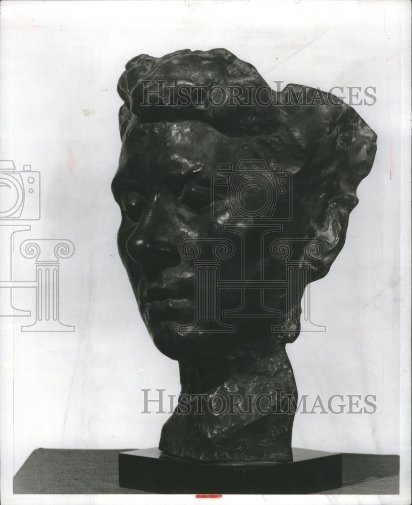 1959 Auguste Rodin Bronze Mask Madame Rodin - Historic Images