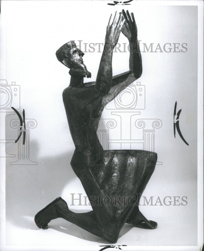 1966 Sculptured art "The Vision" - Historic Images