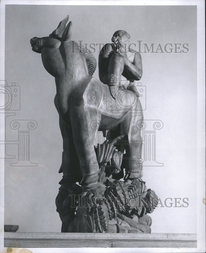 1960 Sculpture Milles Unicorn Rockefeller - Historic Images