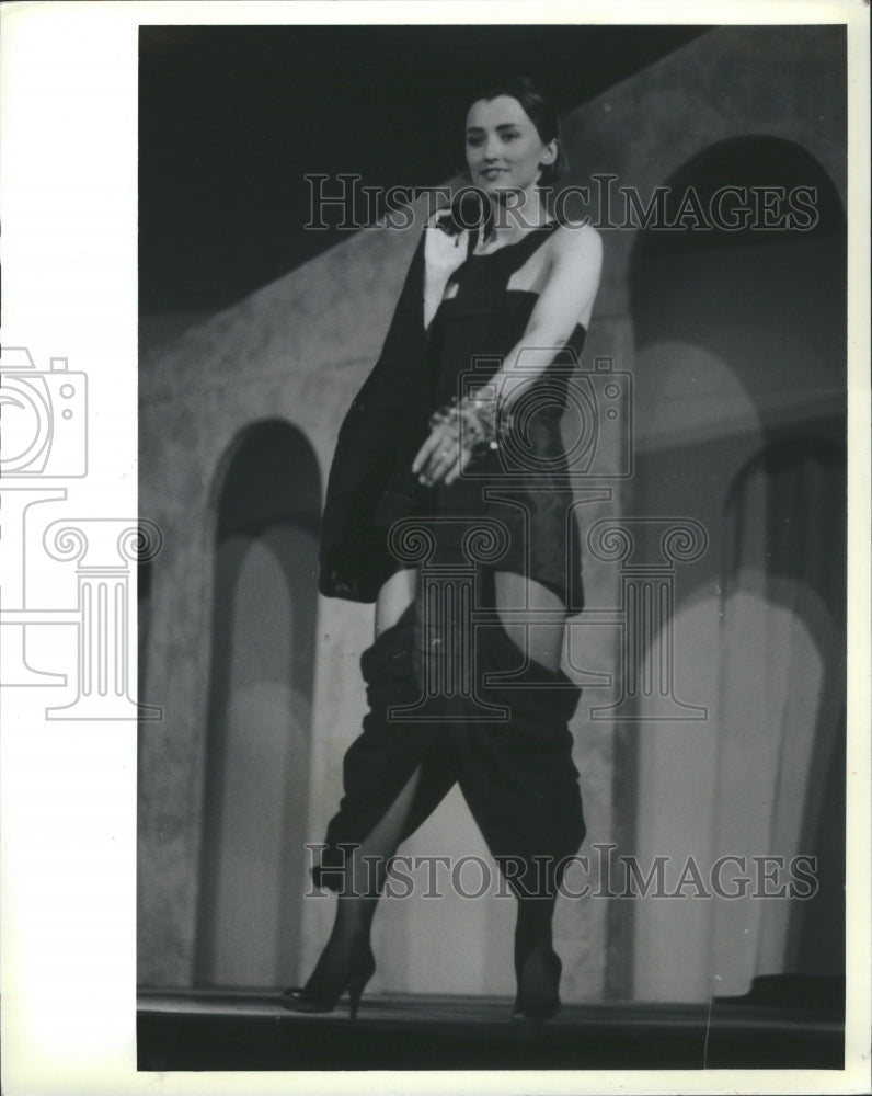 1988 Press Photo Soto Petropoulus Gauze Dress Jacket - Historic Images