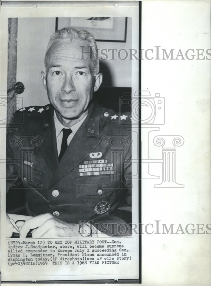 1969 Andrew J. Goodpaster Top Military Post - Historic Images