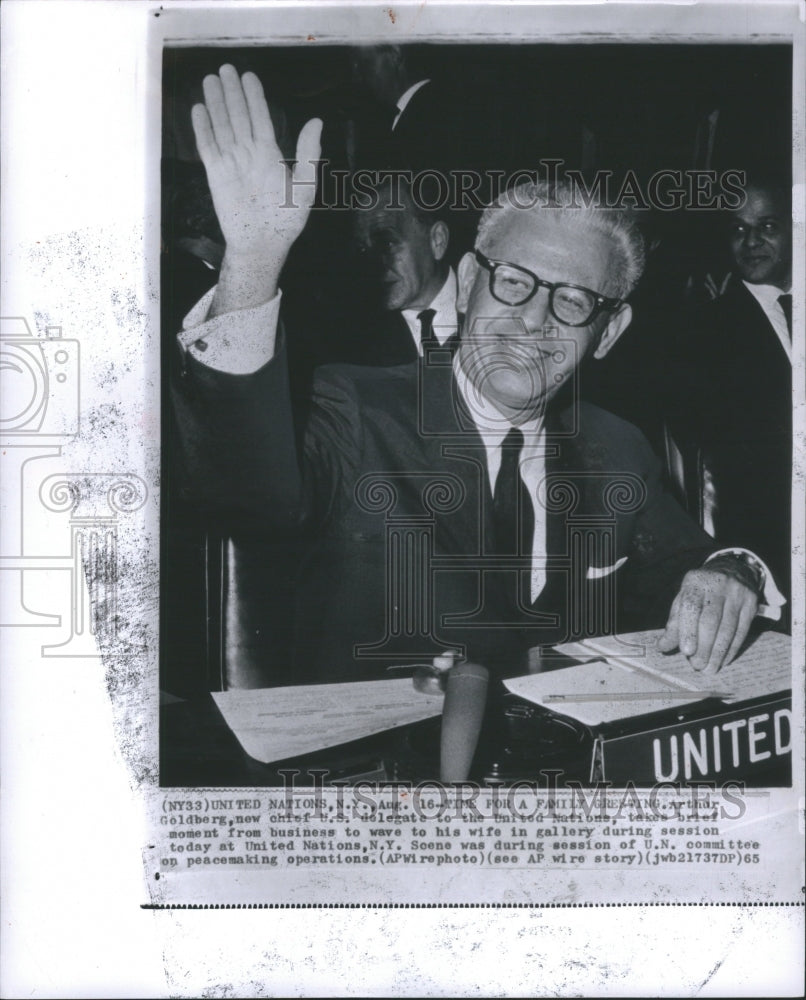 1965 Arthur Joseph Goldberg At UN assembly - Historic Images