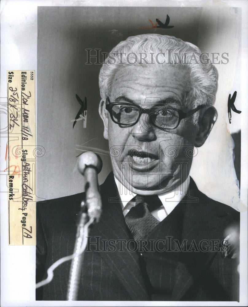 1974 Arthur Goldberg, Supreme Ct Press Conf - Historic Images