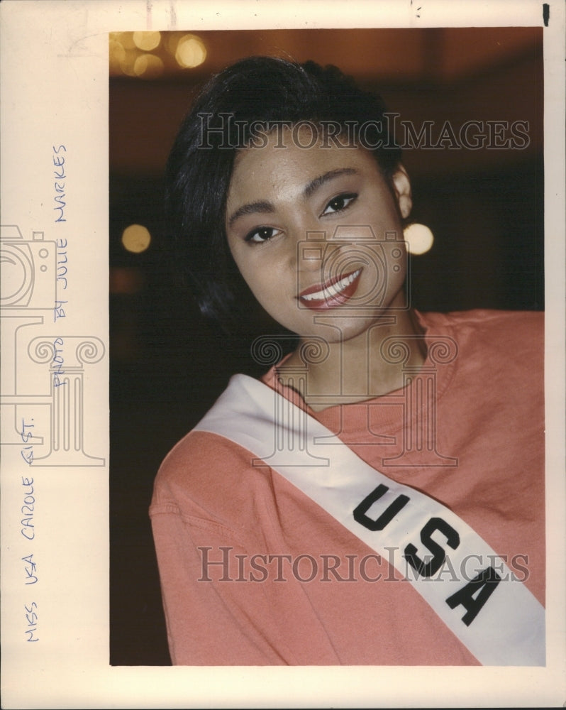 1990 Carole Gist Miss USA African American - Historic Images