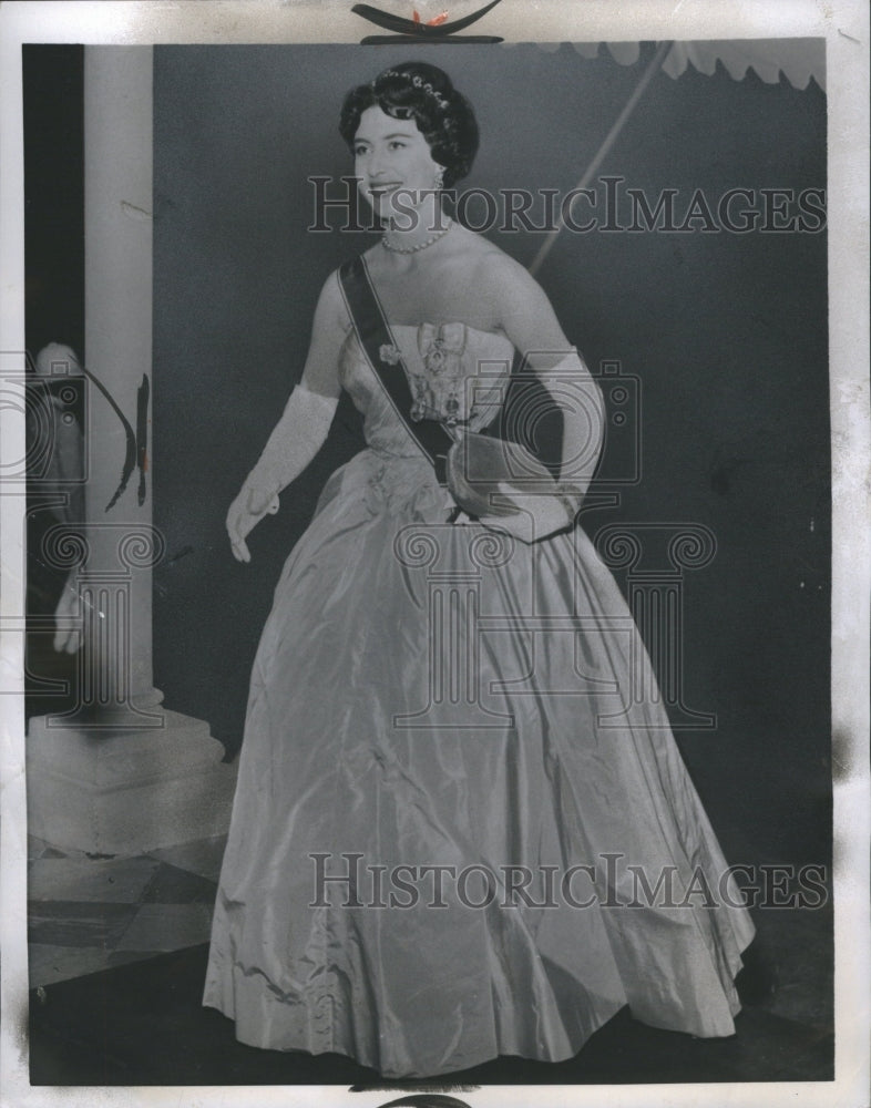 1958 Press Photo Trinidad Princess Margaret GB Dinner - Historic Images